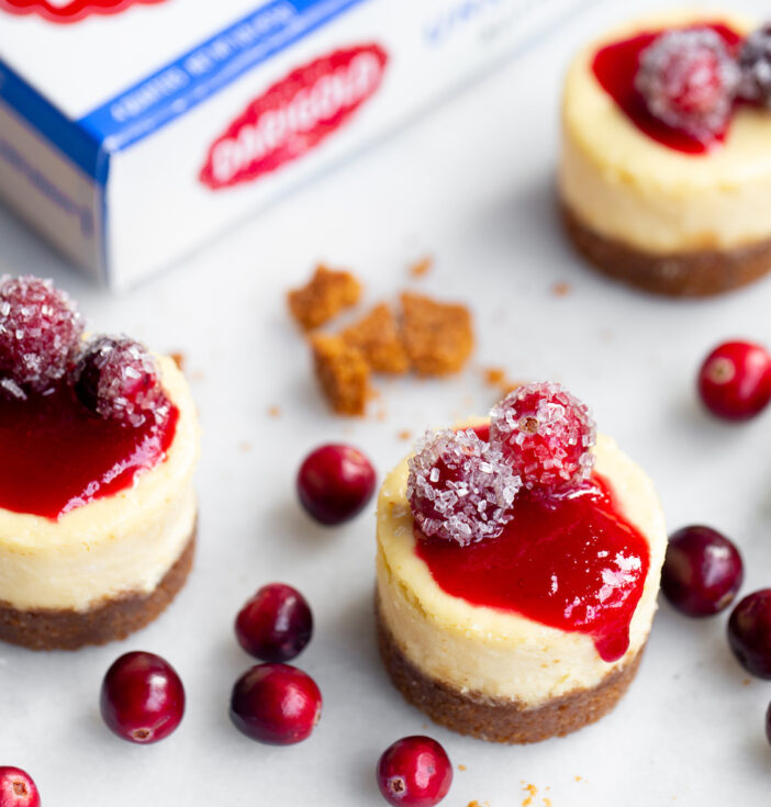 Mini cheesecakes with cranberries and Darigold butter